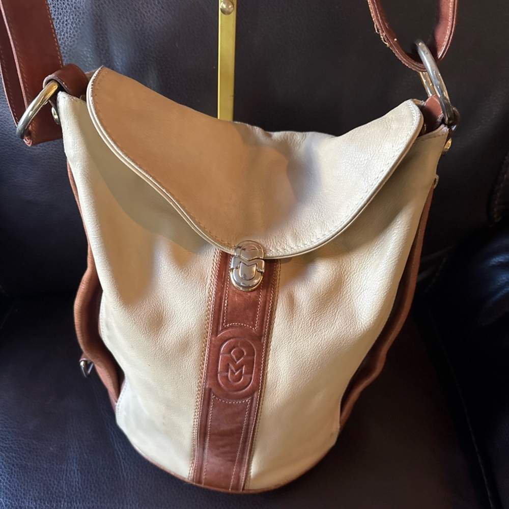 Marino Orlandi leather bucket purse Italy VTG